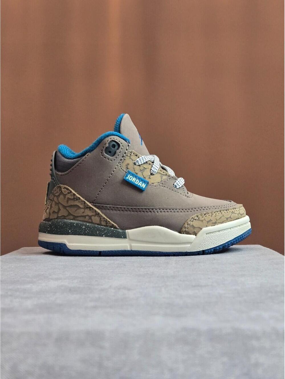 Jordan 3 Retro Olive Grey Green Abyss Khaki Leather IB7065-001 Size 6C Toddler